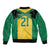 Jamaica Football Custom Bomber Jacket Gold Ethnic Motifs LT9 - Wonder Print Shop