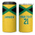 Jamaica Football Custom 4 in 1 Can Cooler Tumbler Gold Ethnic Motifs LT9 - Wonder Print Shop