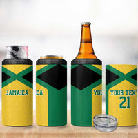 Jamaica Football Custom 4 in 1 Can Cooler Tumbler Gold Ethnic Motifs LT9 - Wonder Print Shop