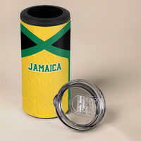 Jamaica Football Custom 4 in 1 Can Cooler Tumbler Gold Ethnic Motifs LT9 - Wonder Print Shop