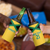 Jamaica Football Custom 4 in 1 Can Cooler Tumbler Gold Ethnic Motifs LT9 - Wonder Print Shop
