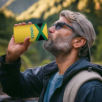 Jamaica Football Custom 4 in 1 Can Cooler Tumbler Gold Ethnic Motifs LT9 - Wonder Print Shop