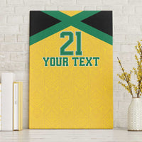 Jamaica Football Custom Canvas Wall Art Gold Ethnic Motifs LT9 - Wonder Print Shop