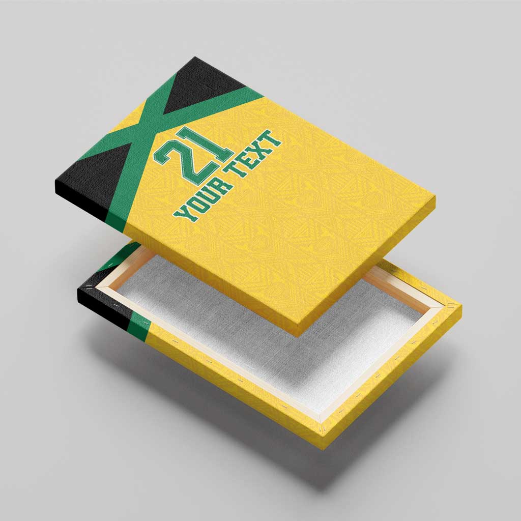 Jamaica Football Custom Canvas Wall Art Gold Ethnic Motifs LT9 - Wonder Print Shop