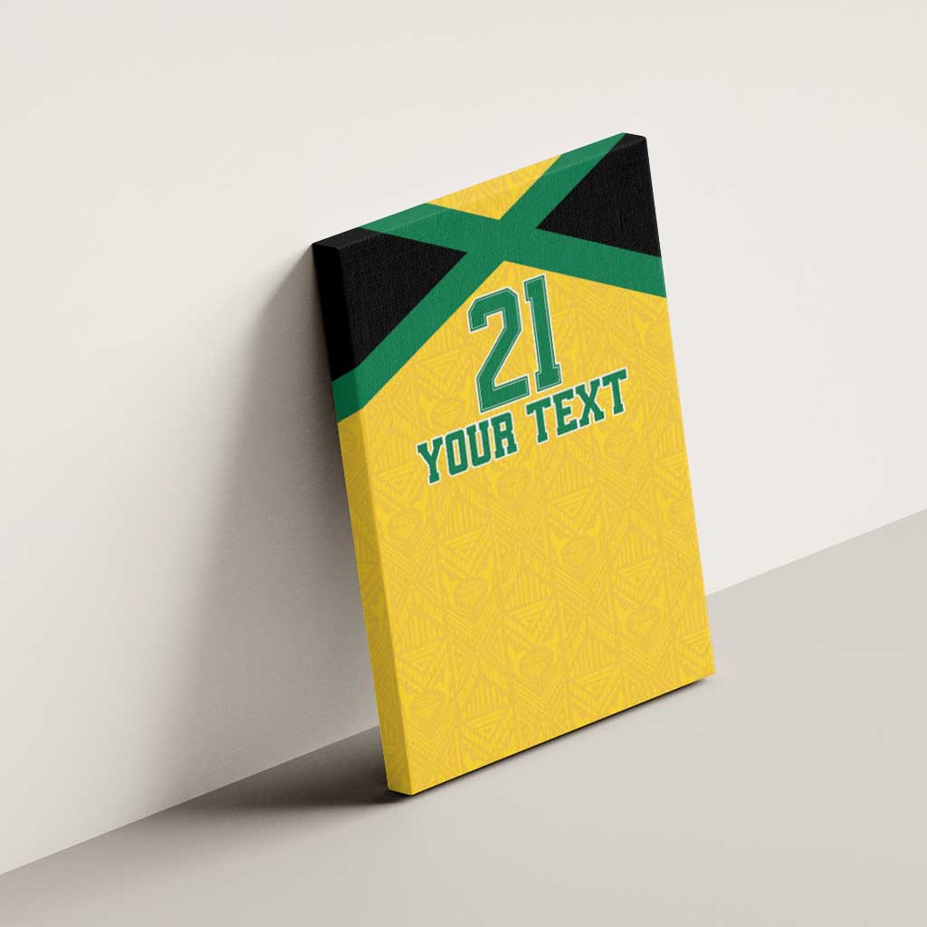 Jamaica Football Custom Canvas Wall Art Gold Ethnic Motifs LT9 - Wonder Print Shop