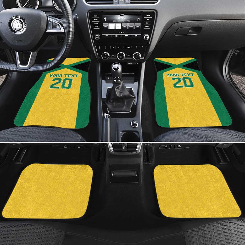 Jamaica Football Custom Car Mats Gold Ethnic Motifs LT9 - Wonder Print Shop