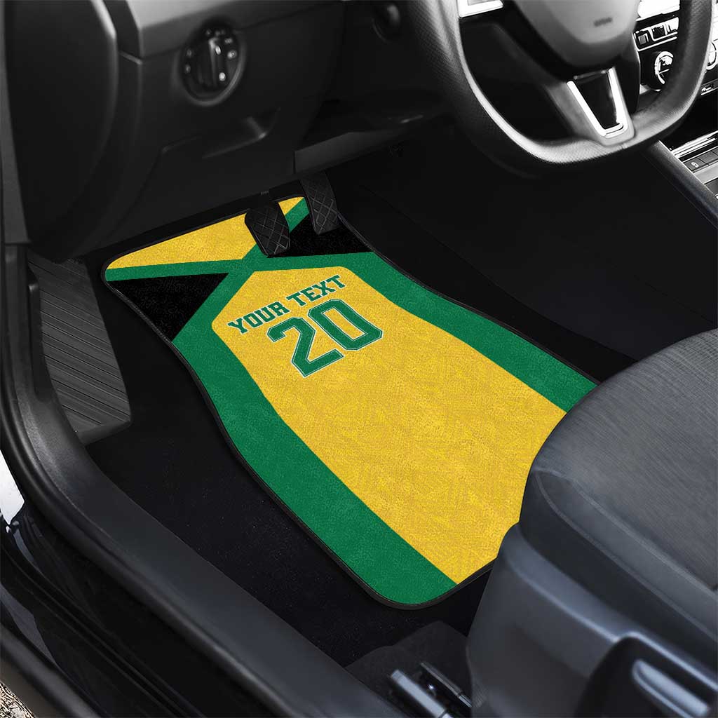 Jamaica Football Custom Car Mats Gold Ethnic Motifs LT9 - Wonder Print Shop