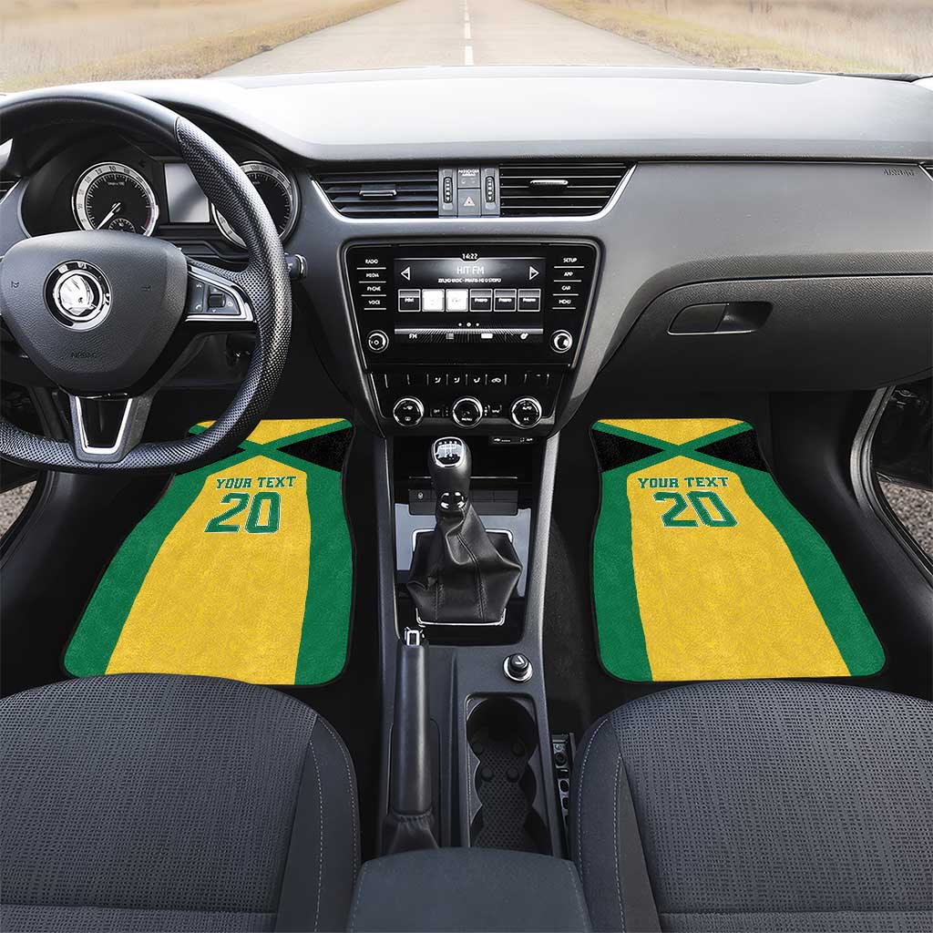Jamaica Football Custom Car Mats Gold Ethnic Motifs LT9 - Wonder Print Shop