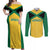 Jamaica Football Custom Couples Matching Off Shoulder Maxi Dress and Long Sleeve Button Shirt Gold Ethnic Motifs LT9 - Wonder Print Shop