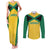 Jamaica Football Custom Couples Matching Tank Maxi Dress and Long Sleeve Button Shirt Gold Ethnic Motifs LT9 - Wonder Print Shop
