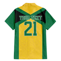 Jamaica Football Custom Family Matching Mermaid Dress and Hawaiian Shirt Gold Ethnic Motifs LT9 - Wonder Print Shop