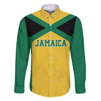 Jamaica Football Custom Family Matching Off The Shoulder Long Sleeve Dress and Hawaiian Shirt Gold Ethnic Motifs - Wonder Print Shop