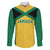 Jamaica Football Custom Family Matching Off The Shoulder Long Sleeve Dress and Hawaiian Shirt Gold Ethnic Motifs - Wonder Print Shop