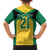 Jamaica Football Custom Family Matching Off Shoulder Short Dress and Hawaiian Shirt Gold Ethnic Motifs LT9 - Wonder Print Shop