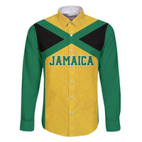 Jamaica Football Custom Family Matching Short Sleeve Bodycon Dress and Hawaiian Shirt Gold Ethnic Motifs - Wonder Print Shop