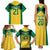 Jamaica Football Custom Family Matching Tank Maxi Dress and Hawaiian Shirt Gold Ethnic Motifs - Wonder Print Shop