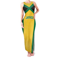 Jamaica Football Custom Family Matching Tank Maxi Dress and Hawaiian Shirt Gold Ethnic Motifs - Wonder Print Shop