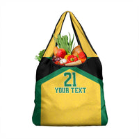 Jamaica Football Custom Grocery Bag Gold Ethnic Motifs