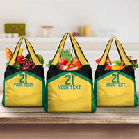 Jamaica Football Custom Grocery Bag Gold Ethnic Motifs