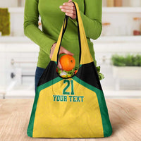 Jamaica Football Custom Grocery Bag Gold Ethnic Motifs