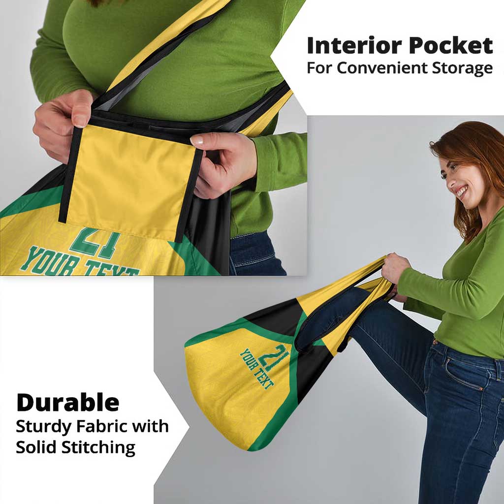 Jamaica Football Custom Grocery Bag Gold Ethnic Motifs