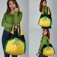 Jamaica Football Custom Grocery Bag Gold Ethnic Motifs