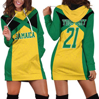 Jamaica Football Custom Hoodie Dress Gold Ethnic Motifs - Wonder Print Shop