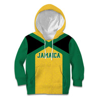Jamaica Football Custom Kid Hoodie Gold Ethnic Motifs - Wonder Print Shop
