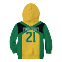 Jamaica Football Custom Kid Hoodie Gold Ethnic Motifs - Wonder Print Shop