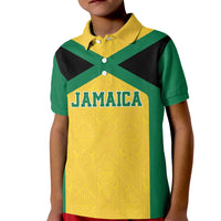Jamaica Football Custom Kid Polo Shirt Gold Ethnic Motifs - Wonder Print Shop