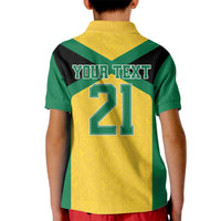Jamaica Football Custom Kid Polo Shirt Gold Ethnic Motifs - Wonder Print Shop
