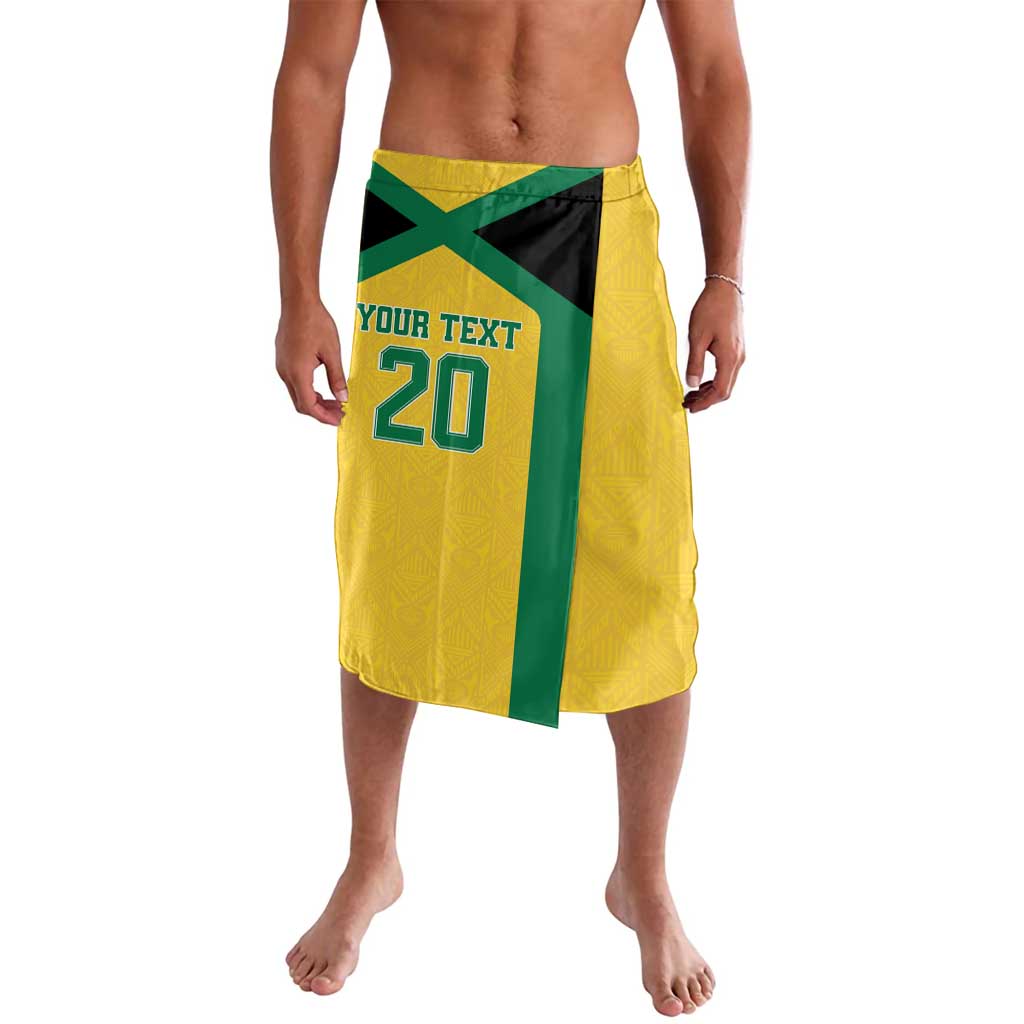Jamaica Football Custom Lavalava Gold Ethnic Motifs - Wonder Print Shop