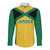 Jamaica Football Custom Long Sleeve Button Shirt Gold Ethnic Motifs - Wonder Print Shop