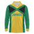 Jamaica Football Custom Long Sleeve Polo Shirt Gold Ethnic Motifs - Wonder Print Shop