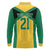 Jamaica Football Custom Long Sleeve Polo Shirt Gold Ethnic Motifs - Wonder Print Shop