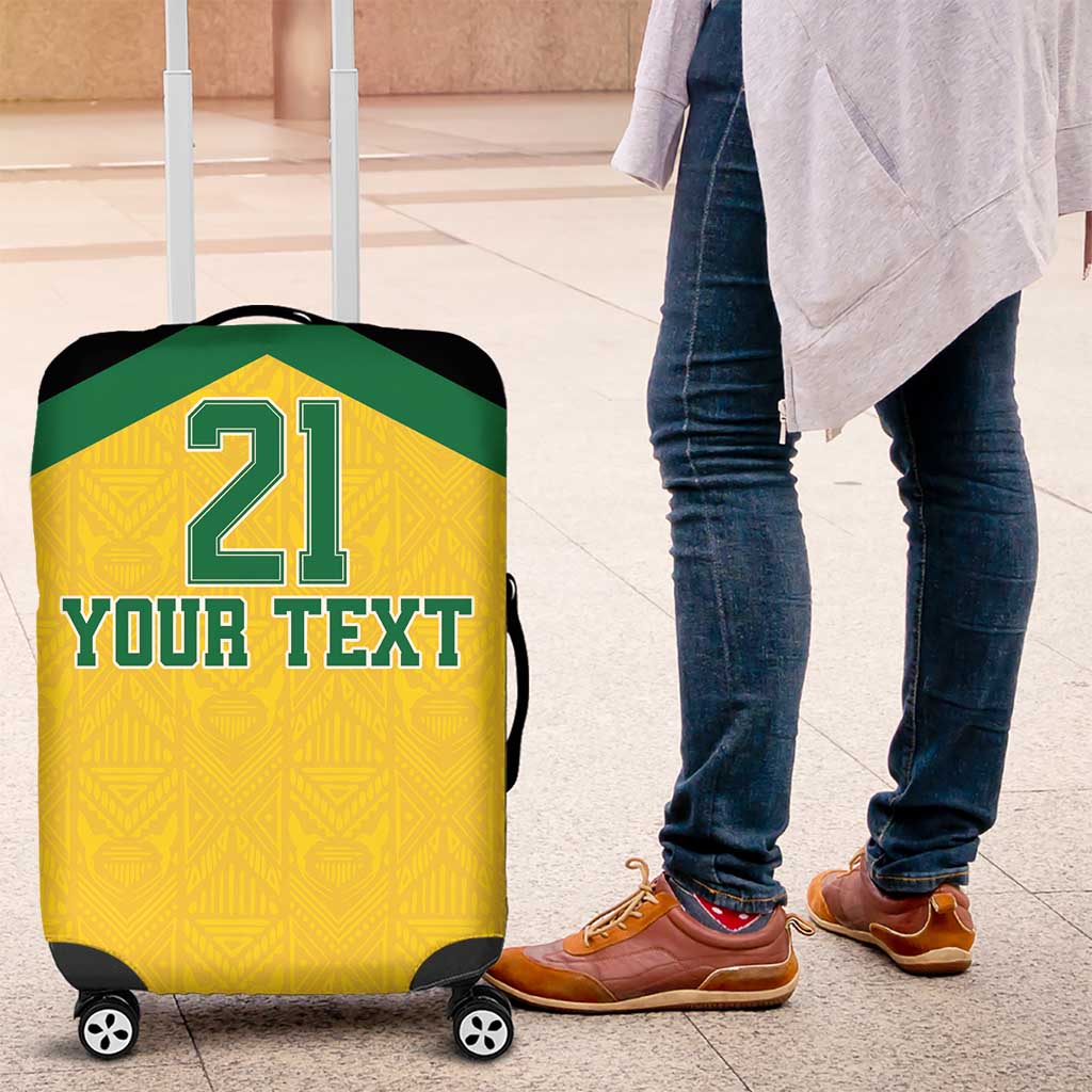Jamaica Football Custom Luggage Cover Gold Ethnic Motifs - Wonder Print Shop