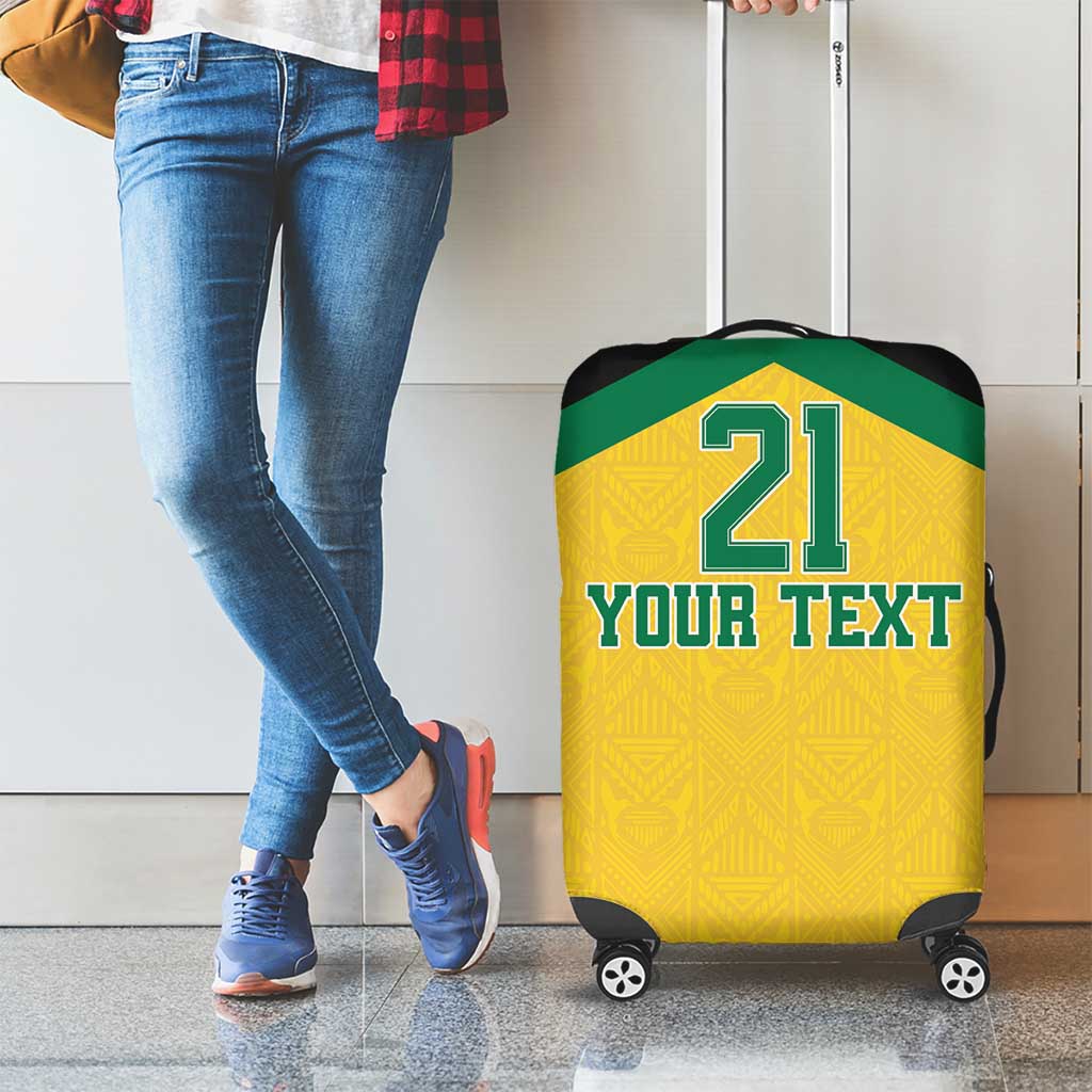 Jamaica Football Custom Luggage Cover Gold Ethnic Motifs - Wonder Print Shop