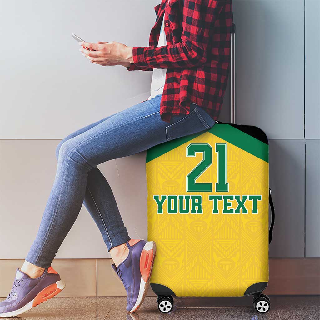 Jamaica Football Custom Luggage Cover Gold Ethnic Motifs - Wonder Print Shop