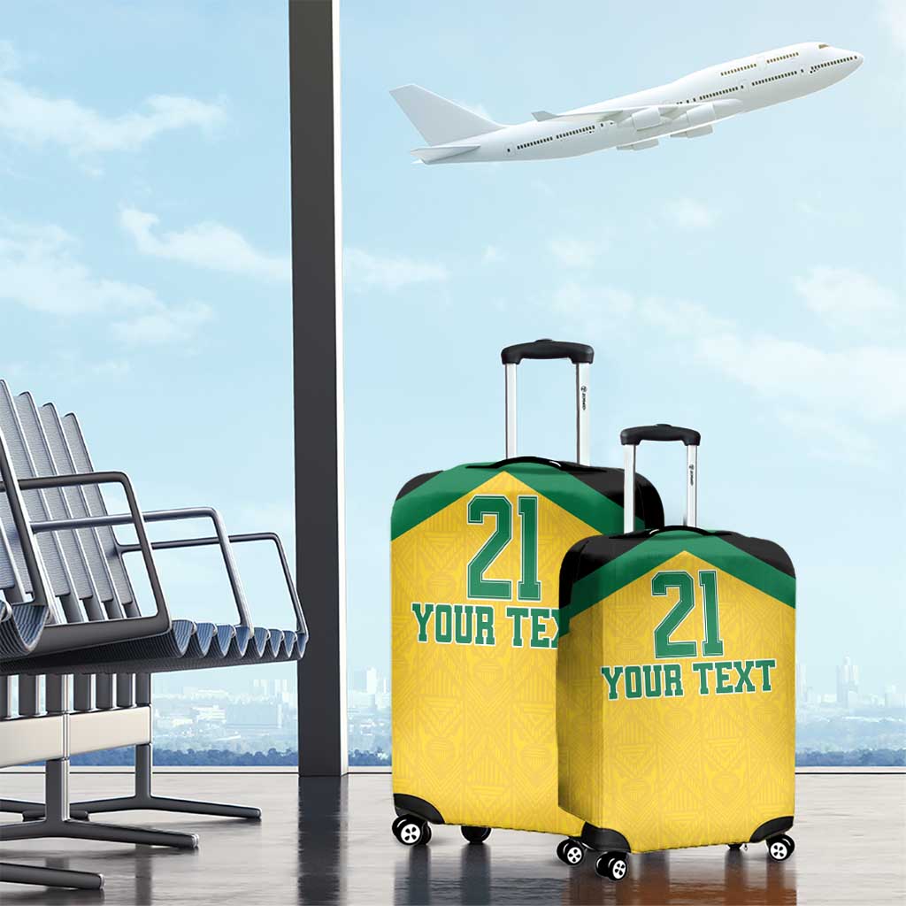 Jamaica Football Custom Luggage Cover Gold Ethnic Motifs - Wonder Print Shop