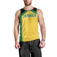 Jamaica Football Custom Men Tank Top Gold Ethnic Motifs - Wonder Print Shop
