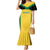 Jamaica Football Custom Mermaid Dress Gold Ethnic Motifs - Wonder Print Shop