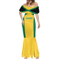 Jamaica Football Custom Mermaid Dress Gold Ethnic Motifs - Wonder Print Shop