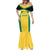 Jamaica Football Custom Mermaid Dress Gold Ethnic Motifs - Wonder Print Shop