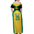 Jamaica Football Custom Off Shoulder Maxi Dress Gold Ethnic Motifs - Wonder Print Shop