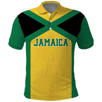 Jamaica Football Custom Polo Shirt Gold Ethnic Motifs - Wonder Print Shop