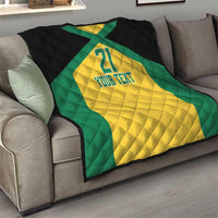 Jamaica Football Custom Quilt Gold Ethnic Motifs - Wonder Print Shop
