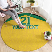 Jamaica Football Custom Round Carpet Gold Ethnic Motifs