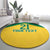 Jamaica Football Custom Round Carpet Gold Ethnic Motifs