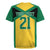 Jamaica Football Custom Rugby Jersey Gold Ethnic Motifs - Wonder Print Shop