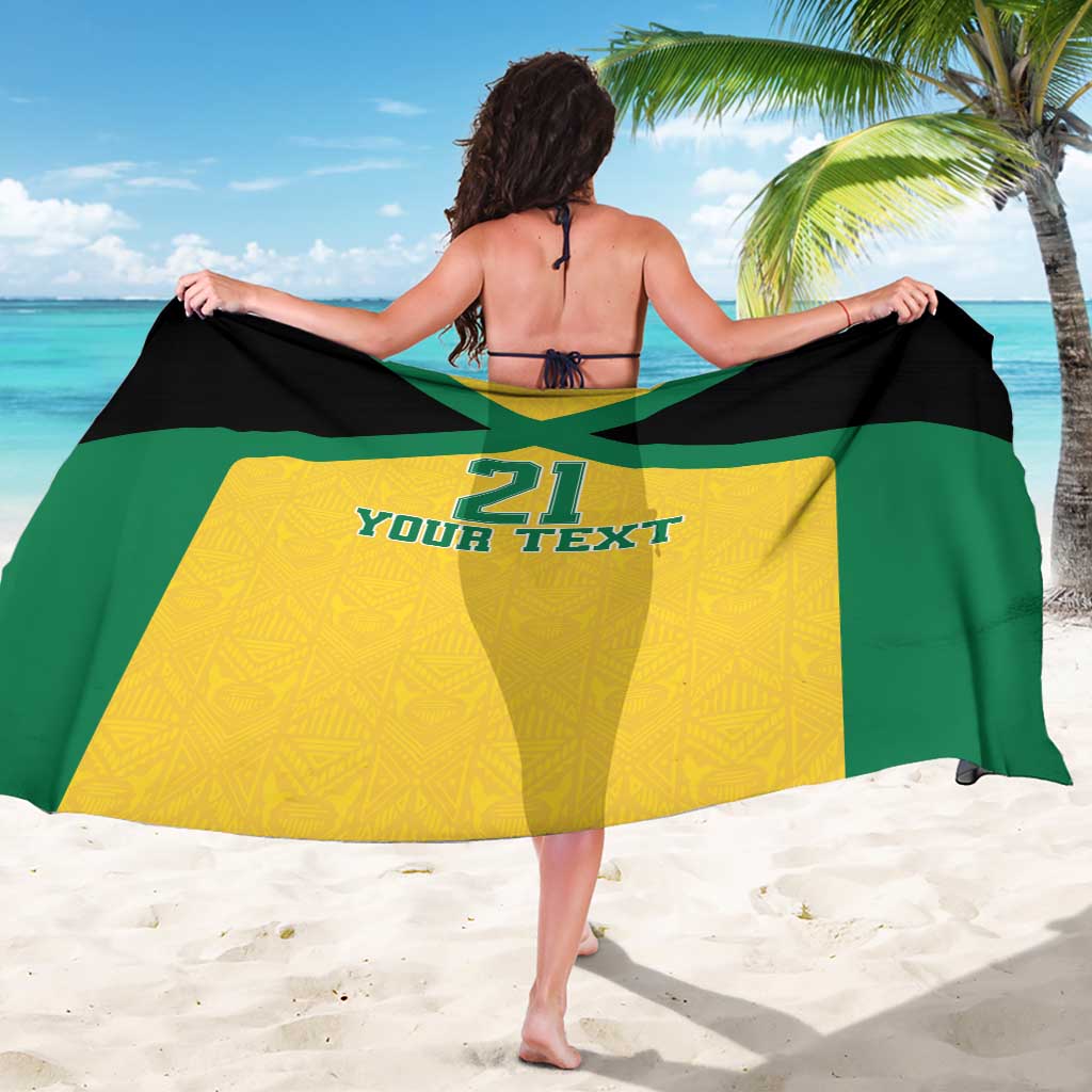 Jamaica Football Custom Sarong Gold Ethnic Motifs - Wonder Print Shop